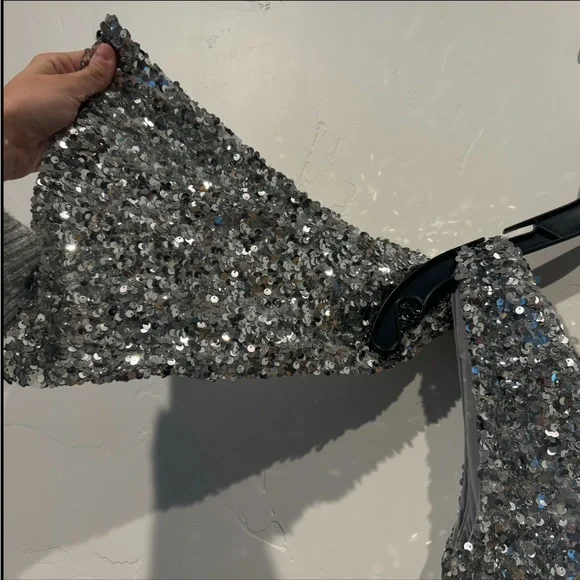 Sachin & Babi Jolie One Shoulder Sequin Gown Steel Blue - Picture 4 of 12